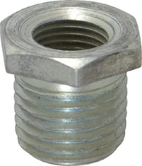 Made in USA - Class 150, 1/4 x 1/8" Galvanized Pipe Hex Bushing - Threaded, Malleable Iron - All Tool & Supply