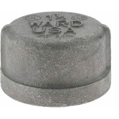 Black Cap: 1-1/2″, 150 psi, Threaded Malleable Iron, Black Finish, Class 150