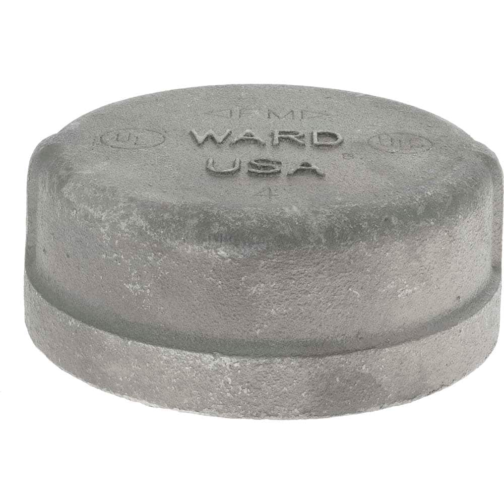 Black Cap: 4″, 150 psi, Threaded Malleable Iron, Black Finish, Class 150