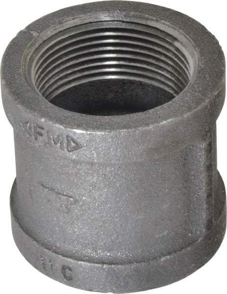 Made in USA - Size 1-1/4", Class 150, Malleable Iron Black Pipe Coupling (Right Hand) - 150 psi, Threaded End Connection - All Tool & Supply