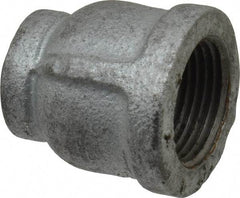 Made in USA - Class 150, 3/4 x 3/8" Galvanized Pipe Reducing Coupling - Threaded, Malleable Iron - All Tool & Supply