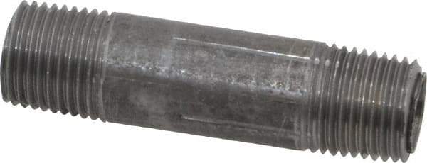 Value Collection - Schedule 40, 1/8" Diam x 1-1/2" Long Steel Black Pipe Nipple - Threaded - All Tool & Supply