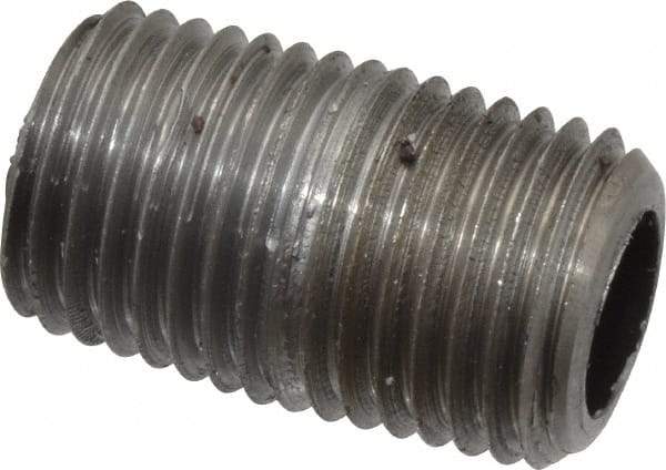 Value Collection - Schedule 40, 1/4" Diam x 7/8" Long Steel Black Pipe Nipple - Threaded - All Tool & Supply