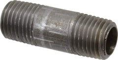 Value Collection - Schedule 40, 1/4" Diam x 1-1/2" Long Steel Black Pipe Nipple - Threaded - All Tool & Supply