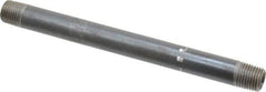 Value Collection - Schedule 40, 1/4" Diam x 6" Long Steel Black Pipe Nipple - Threaded - All Tool & Supply