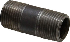 Made in USA - Schedule 40, 3/8" Diam x 1-1/2" Long Steel Black Pipe Nipple - Threaded - All Tool & Supply