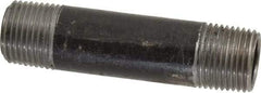 Made in USA - Schedule 40, 3/8" Diam x 2-1/2" Long Steel Black Pipe Nipple - Threaded - All Tool & Supply