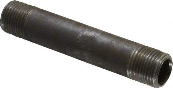 Made in USA - Schedule 40, 3/8" Diam x 3-1/2" Long Steel Black Pipe Nipple - Threaded - All Tool & Supply