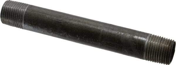 Made in USA - Schedule 40, 3/8" Diam x 4-1/2" Long Steel Black Pipe Nipple - Threaded - All Tool & Supply