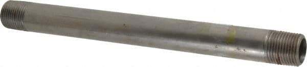 Made in USA - Schedule 40, 3/8" Diam x 7" Long Steel Black Pipe Nipple - Threaded - All Tool & Supply