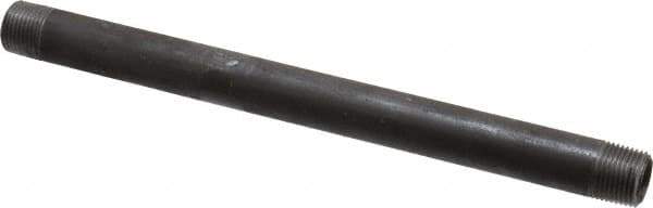 Made in USA - Schedule 40, 3/8" Diam x 8" Long Steel Black Pipe Nipple - Threaded - All Tool & Supply