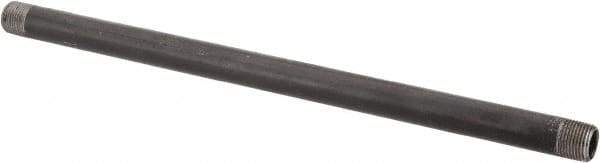 Made in USA - Schedule 40, 3/8" Diam x 12" Long Steel Black Pipe Nipple - Threaded - All Tool & Supply