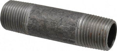 Made in USA - Schedule 40, 1/2" Diam x 3" Long Steel Black Pipe Nipple - Threaded - All Tool & Supply