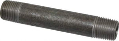 Made in USA - Schedule 40, 1/2" Diam x 4-1/2" Long Steel Black Pipe Nipple - Threaded - All Tool & Supply