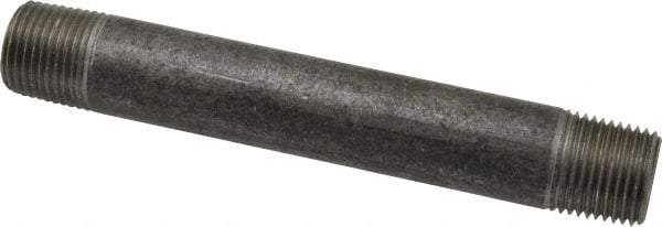 Made in USA - Schedule 40, 1/2" Diam x 5-1/2" Long Steel Black Pipe Nipple - Threaded - All Tool & Supply