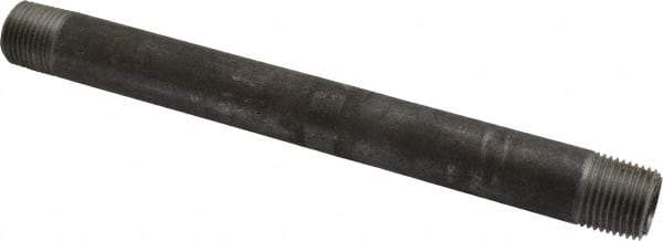 Made in USA - Schedule 40, 1/2" Diam x 8" Long Steel Black Pipe Nipple - Threaded - All Tool & Supply