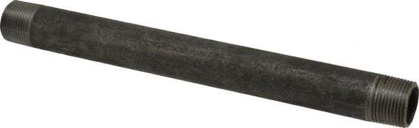 Made in USA - Schedule 40, 3/4" Diam x 10" Long Steel Black Pipe Nipple - Threaded - All Tool & Supply