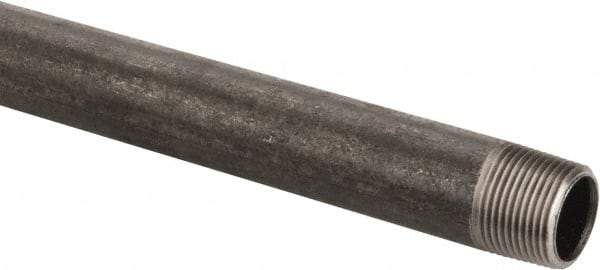 Made in USA - Schedule 40, 3/4" Diam x 24" Long Steel Black Pipe Nipple - Threaded - All Tool & Supply