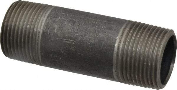 Made in USA - Schedule 40, 1" Diam x 3-1/2" Long Steel Black Pipe Nipple - Threaded - All Tool & Supply