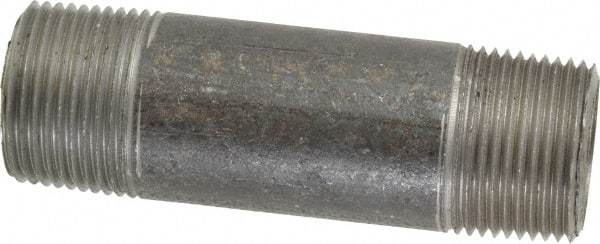 Made in USA - Schedule 40, 1" Diam x 4" Long Steel Black Pipe Nipple - Threaded - All Tool & Supply