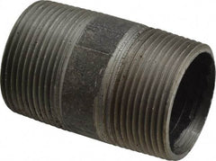 Made in USA - Schedule 40, 1-1/4" Diam x 2-1/2" Long Steel Black Pipe Nipple - Threaded - All Tool & Supply