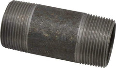 Made in USA - Schedule 40, 1-1/4" Diam x 3" Long Steel Black Pipe Nipple - Threaded - All Tool & Supply