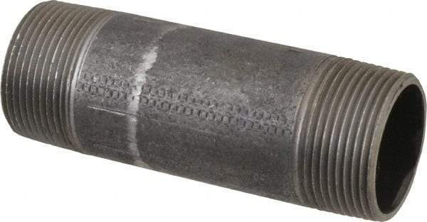 Made in USA - Schedule 40, 1-1/4" Diam x 4-1/2" Long Steel Black Pipe Nipple - Threaded - All Tool & Supply