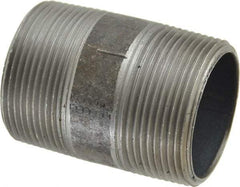 Made in USA - Schedule 40, 1-1/2" Diam x 2-1/2" Long Steel Black Pipe Nipple - Threaded - All Tool & Supply