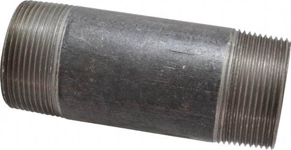 Made in USA - Schedule 40, 1-1/2" Diam x 4-1/2" Long Steel Black Pipe Nipple - Threaded - All Tool & Supply