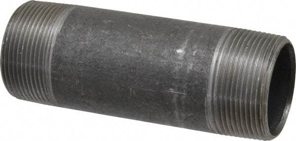 Made in USA - Schedule 40, 1-1/2" Diam x 5" Long Steel Black Pipe Nipple - Threaded - All Tool & Supply