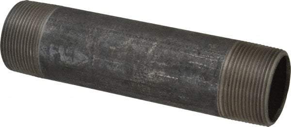 Made in USA - Schedule 40, 1-1/2" Diam x 7" Long Steel Black Pipe Nipple - Threaded - All Tool & Supply