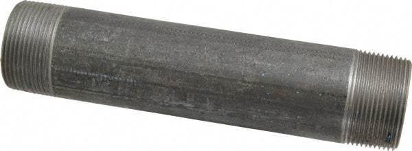 Made in USA - Schedule 40, 1-1/2" Diam x 8" Long Steel Black Pipe Nipple - Threaded - All Tool & Supply