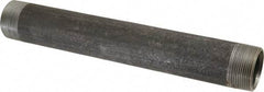 Made in USA - Schedule 40, 1-1/2" Diam x 12" Long Steel Black Pipe Nipple - Threaded - All Tool & Supply