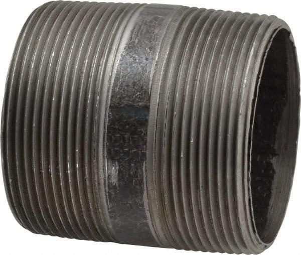 Made in USA - Schedule 40, 2" Diam x 2-1/2" Long Steel Black Pipe Nipple - Threaded - All Tool & Supply