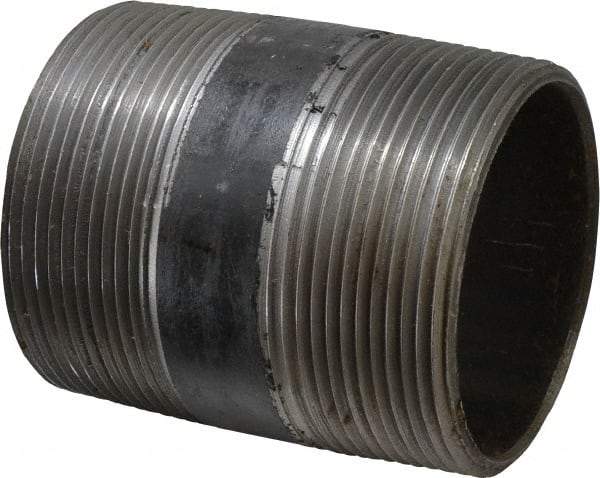 Made in USA - Schedule 40, 3" Diam x 4" Long Steel Black Pipe Nipple - Threaded - All Tool & Supply