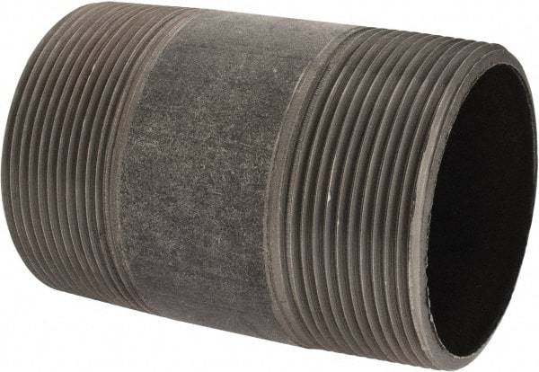 Made in USA - Schedule 40, 3" Diam x 5" Long Steel Black Pipe Nipple - Threaded - All Tool & Supply