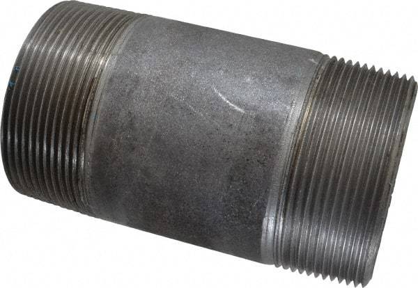 Made in USA - Schedule 40, 3" Diam x 6" Long Steel Black Pipe Nipple - Threaded - All Tool & Supply