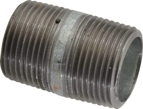 Made in USA - Schedule 40, 3/4 x 1-1/2" Galvanized Pipe Nipple - Threaded Steel - All Tool & Supply