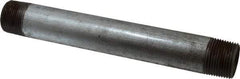 Made in USA - Schedule 40, 1 x 9" Galvanized Pipe Nipple - Threaded Steel - All Tool & Supply