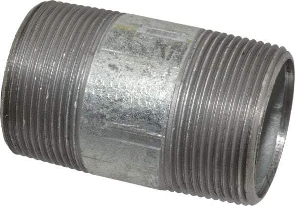 Made in USA - Schedule 40, 1-1/2 x 3" Galvanized Pipe Nipple - Threaded Steel - All Tool & Supply