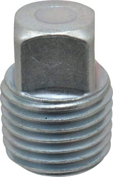 Made in USA - Class 150, 1/4" Galvanized Pipe Square Plug - Threaded, Malleable Iron - All Tool & Supply