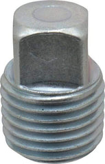 Made in USA - Class 150, 1/4" Galvanized Pipe Square Plug - Threaded, Malleable Iron - All Tool & Supply