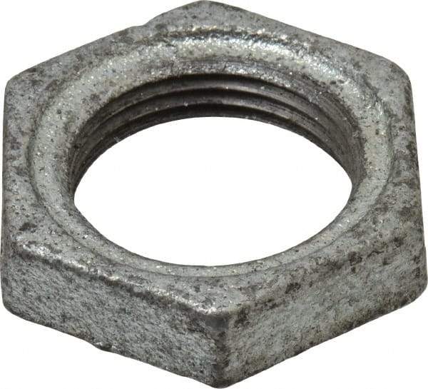 Made in USA - Class 150, 3/4" Galvanized Pipe Hex Locknut - Threaded, Malleable Iron - All Tool & Supply