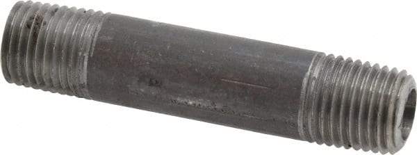 Made in USA - Schedule 80, 1/4" Diam x 2-1/2" Long Steel Black Pipe Nipple - Threaded - All Tool & Supply