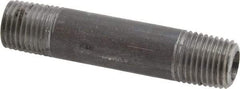 Made in USA - Schedule 80, 1/4" Diam x 2-1/2" Long Steel Black Pipe Nipple - Threaded - All Tool & Supply