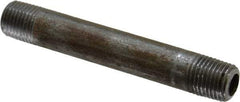 Made in USA - Schedule 80, 1/4" Diam x 3-1/2" Long Steel Black Pipe Nipple - Threaded - All Tool & Supply