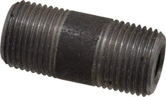 Made in USA - Schedule 80, 3/8" Diam x 1-1/2" Long Steel Black Pipe Nipple - Threaded - All Tool & Supply