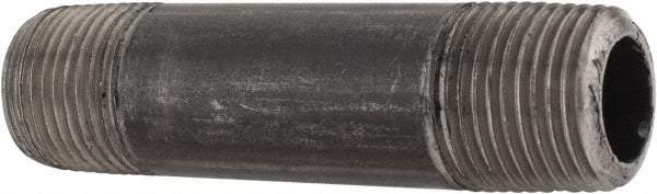 Made in USA - Schedule 80, 3/8" Diam x 2-1/2" Long Steel Black Pipe Nipple - Threaded - All Tool & Supply