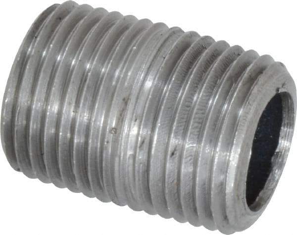 Made in USA - Schedule 80, 1/2" Diam x 1-1/8" Long Steel Black Pipe Nipple - Threaded - All Tool & Supply