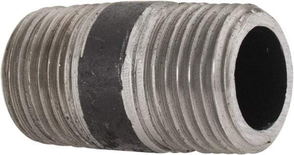 Made in USA - Schedule 80, 1/2" Diam x 1-1/2" Long Steel Black Pipe Nipple - Threaded - All Tool & Supply